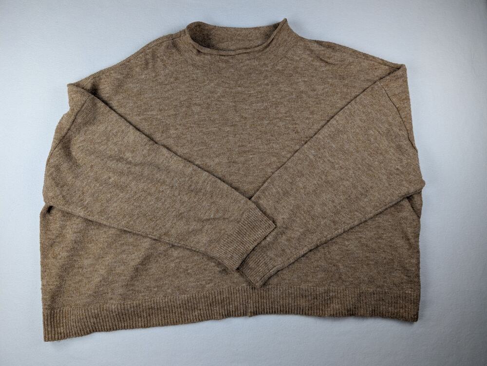 Sonoma Goods For Life Brown Heather Knit Crewneck Sweater XL Cozy Minimalist